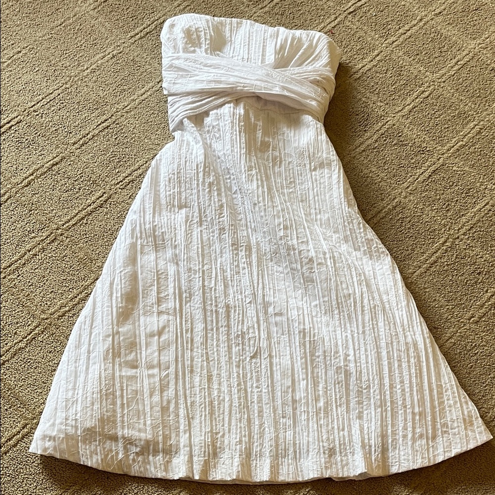 White House Black Market Strapless Textured Dress